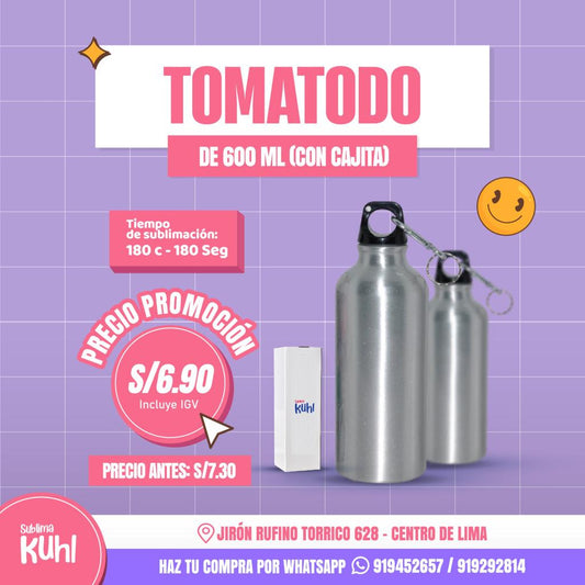 Tomatodo 600 ml plateado